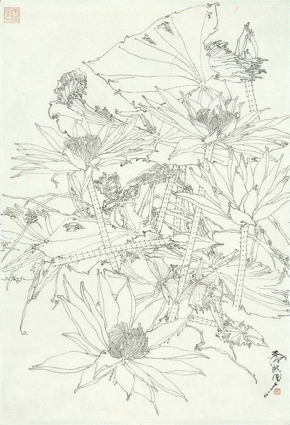 《睡莲之二》68x90cm 纸本水墨 2003年